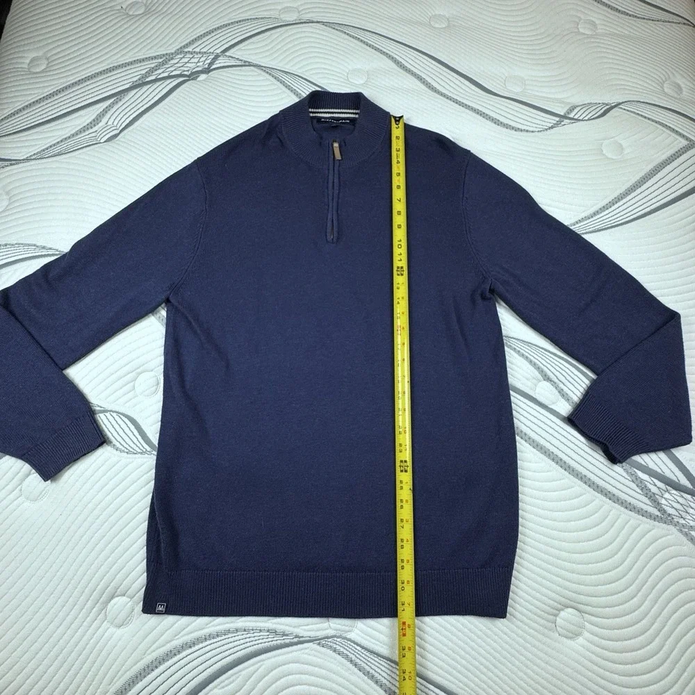 Mizzen Main Cassidy 1/4 Zip Pullover Men XXL Shirt Blue Performance Golf Stretch